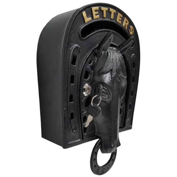 Dakota Fields Travara Post Box Wall Mounted Horse Design Mail Letter